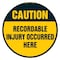 Signmission Recordable Injury Occurred Here 16in Non-Slip Floor Marker, 16" x 16", FD-C-16-99900 FD-C-16-99900 - alternate 1